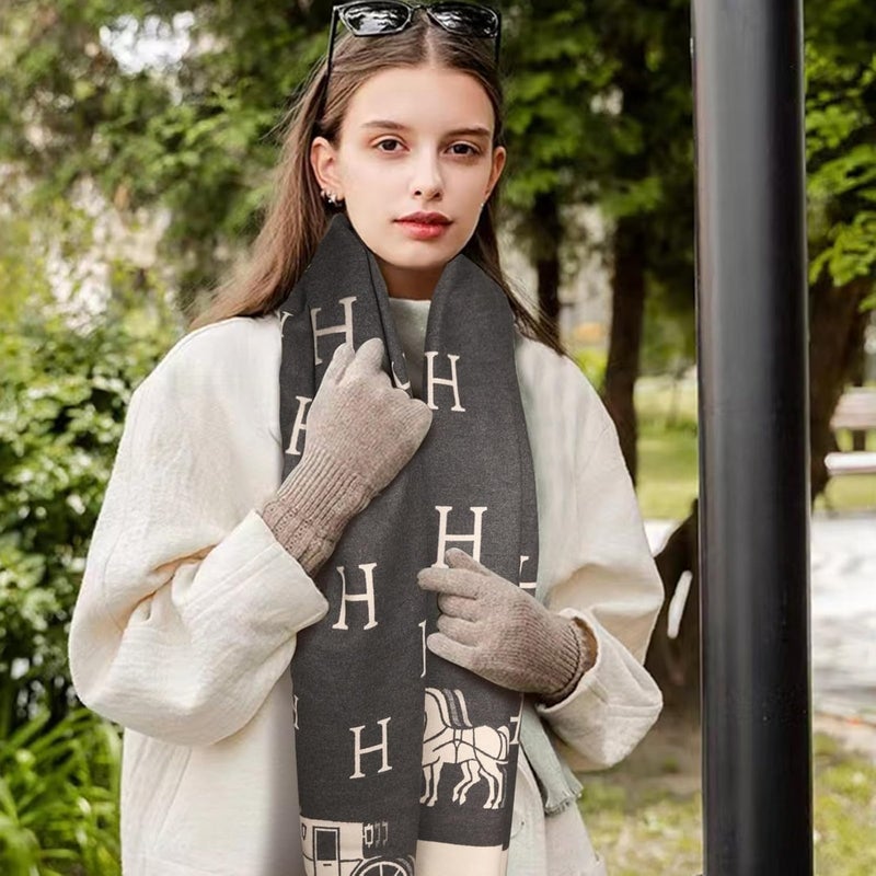 EXTREE Scarfs for Women Pashmina Silky Shawl Wrap for Evening Dressing Blanket Open Front Poncho Cape - Image 2